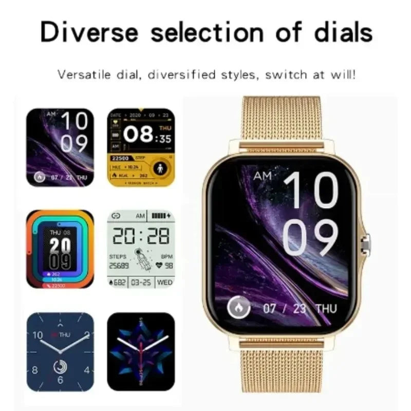 Smart watch for android phone.1.44 inch color screen full touch bluetooth call smart watch magnetic charging - Vivid Mart