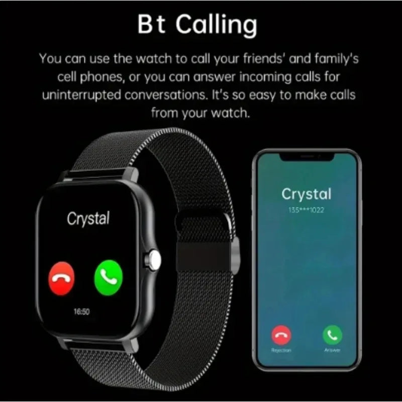Smart watch for android phone.1.44 inch color screen full touch bluetooth call smart watch magnetic charging - Vivid Mart