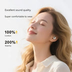 Ear Clip Earbuds Surround Sound Wireless Bluetooth 5.4 Headsets Noise Reduction Sports Gaming Headphones with HD Mic Earphones - Vivid Mart