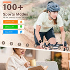 Smart watch for women, always-on display, IP67, fitness tracker with sleep monitoring/menstrual cycle, black gold - Vivid Mart