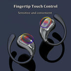 Bluetooth 5.4 Ear Hook Headphones TWS Wireless Earphones HiFi Stereo Waterproof Headsets LED Display Long Standby Touch Earbuds - Vivid Mart