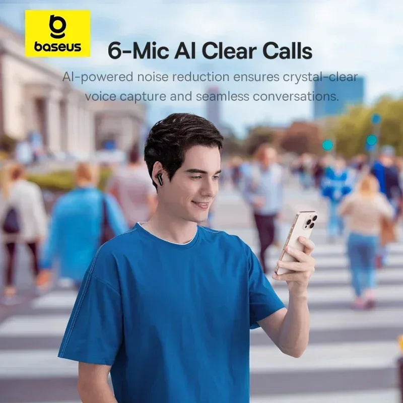 Baseus EP10 Pro ANC Earbuds Wireless Bluetooth 6.0 Earphones 50dB Realtime Adaptive Headphones 6 Mic Hi-Res LDAC IP55 Ear buds - Vivid Mart