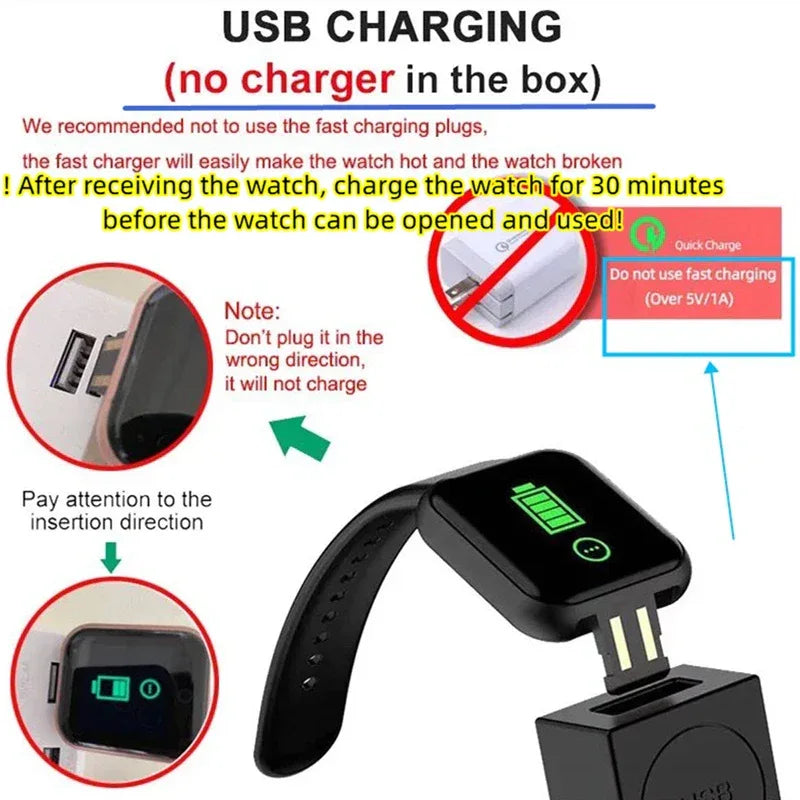 Smart Watch For Men Women Wristwatch Bluetooth Connect Phone Music Player Fitness Sport Bracelet Health Monitor Digital Watches - Vivid Mart