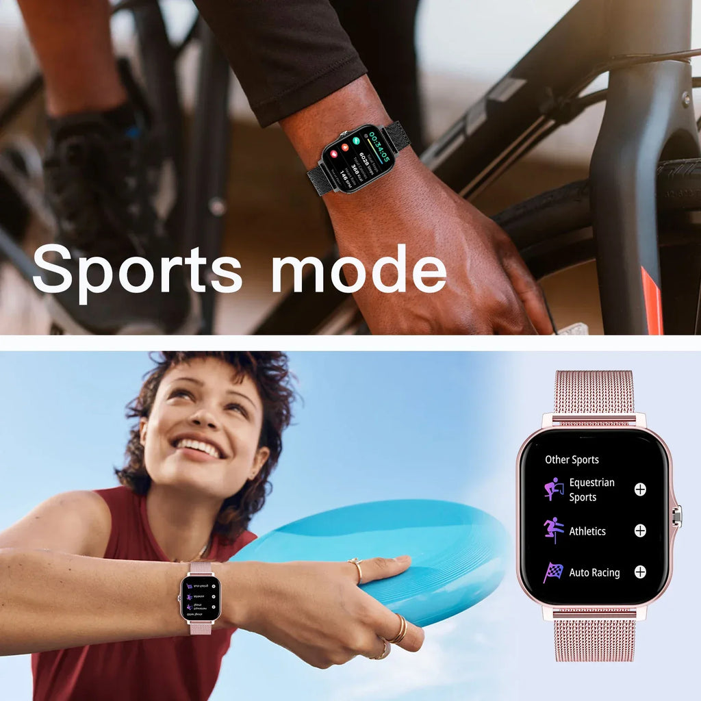 Smart Watch, Wireless Call/Dial, Multi-Sport Mode, Multiple APP Reminders, Suitable for Men and Women, Compatible with IPhone/An - Vivid Mart