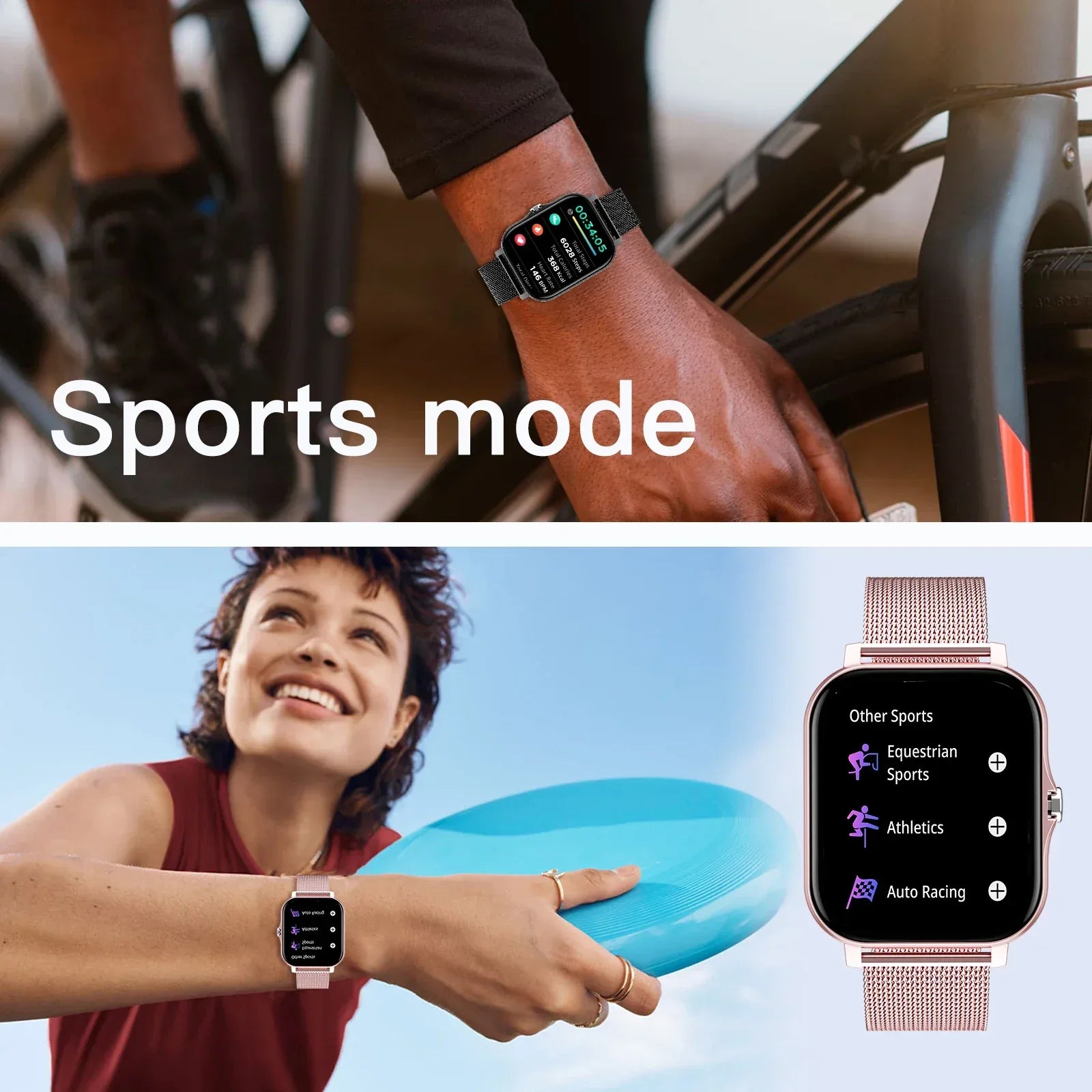 Smart Watch, Wireless Call/Dial, Multi-Sport Mode, Multiple APP Reminders, Suitable for Men and Women, Compatible with IPhone/An - Vivid Mart