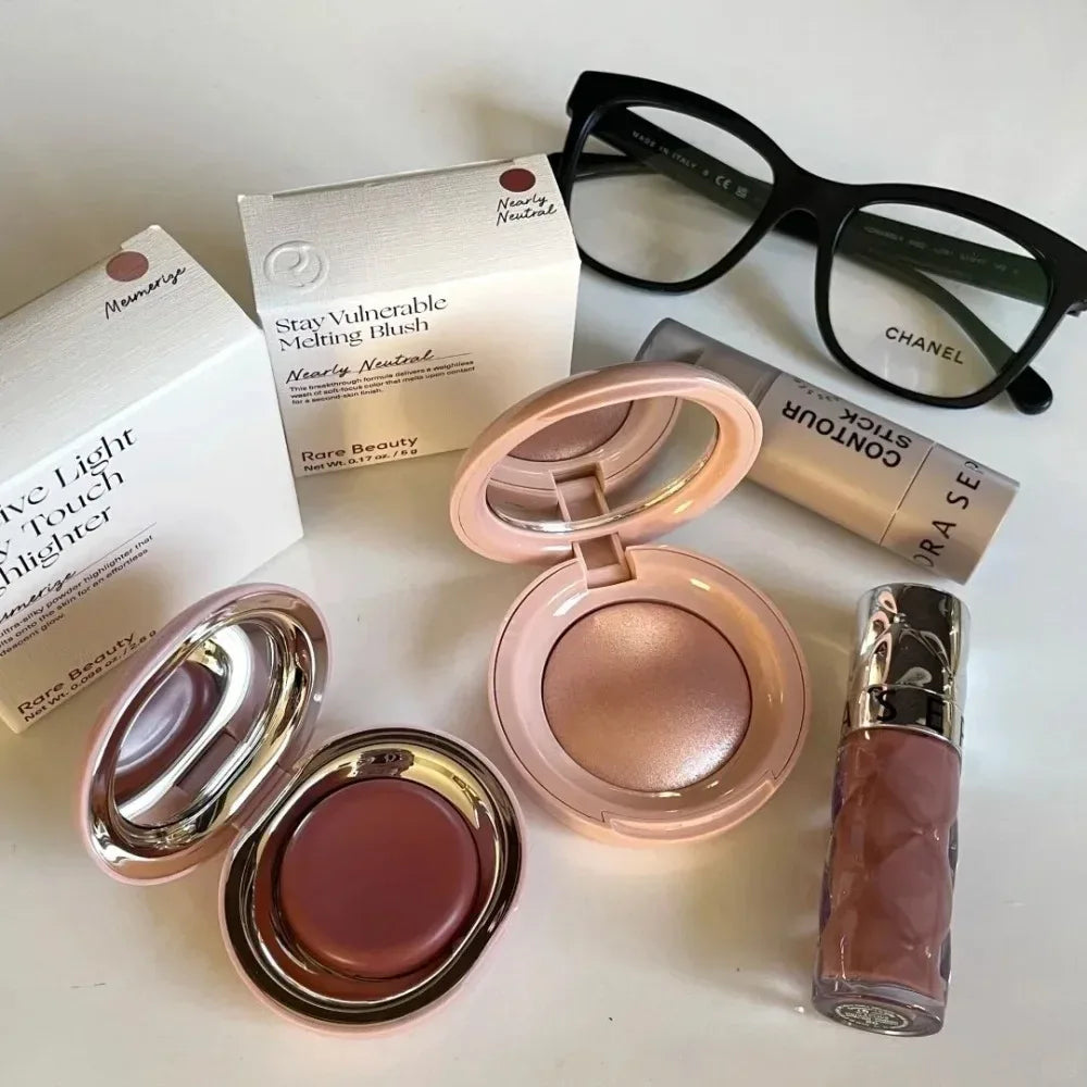 Rare Beauty Blush And Highlighter, Long-lasting, Non-cakey, Easy To Apply, Highly Pigmented, Brightens And Enhances Complexion - Vivid Mart