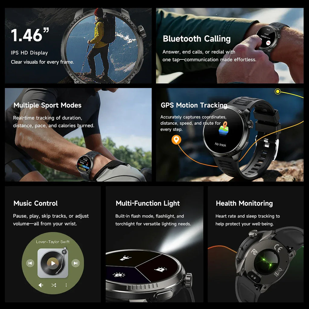 Smart Watch, Full Touch Screen, Activity Tracker with Call & Message Functions, Pedometer, Multiple Sports Modes, Compatible - Vivid Mart