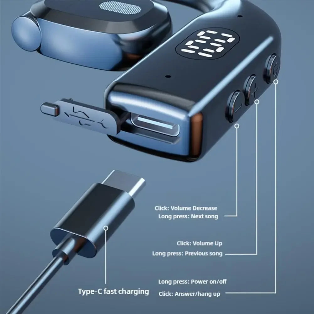 Earhooks Wireless Bluetooth 5.4 Headphones Gaming Sports Headset HiFi Stereo Noise Reduction Earbuds Earphone With Microphone - Vivid Mart