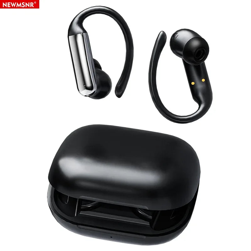 Ear Clip Earbuds Surround Sound Wireless Bluetooth 5.4 Headsets Noise Reduction Sports Gaming Headphones with HD Mic Earphones - Vivid Mart