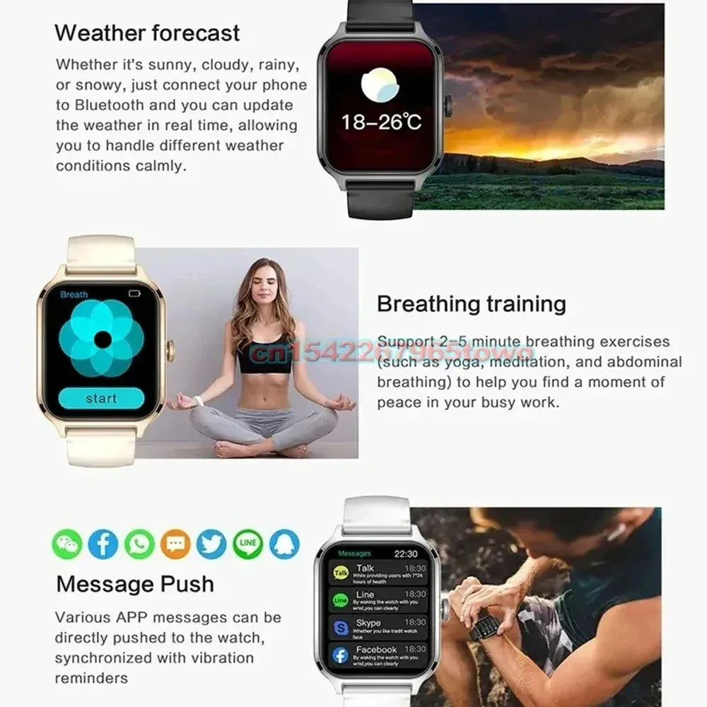 Smart Watch For Android IOS Watches 1.83inch HD Display Bluetooth Call Message Alert Music Sports Mode Smartwatch Men Women Gift - Vivid Mart