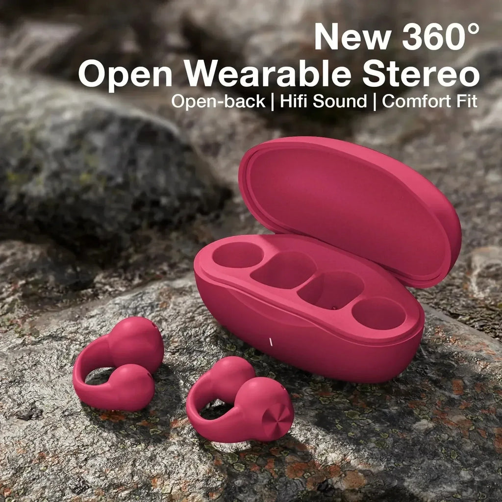 Earring Wireless Earbuds Bluetooth 5.3 Earphone Open Ear Headphones Air Conduction for Sport Running Painless Wearing Headset - Vivid Mart