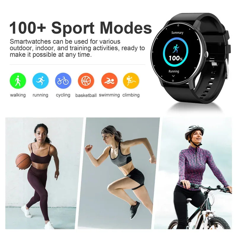LIGE Smart Watch Women Men Full Touch Screen Bluetooth 5.2 Call Waterproof Watches Sports Fitness Tracker Factory IP67 ZL02 New - Vivid Mart