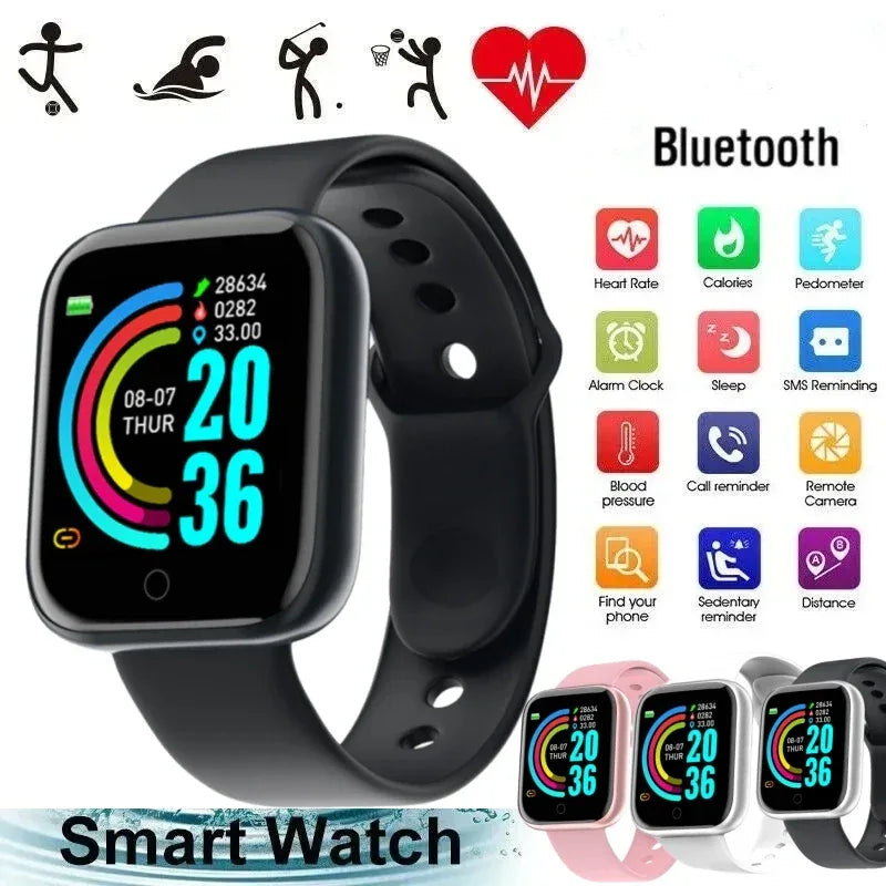 Smart Watch For Men Women Wristwatch Bluetooth Connect Phone Music Player Fitness Sport Bracelet Health Monitor Digital Watches - Vivid Mart